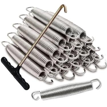 Imagem de Eurmax Molas de Trampolim, 20 peças de aço galvanizado com gancho em T, 5 polegadas, Prata, para todas as idades