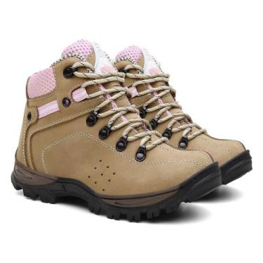 Imagem de Tênis Bota feminino Adventure Cano Alto trilha rapel, Caqui, 37