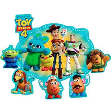 Imagem de Kit Decorativo com Apliques Festa Toy Story 4 - 4 unidades - Regina - 