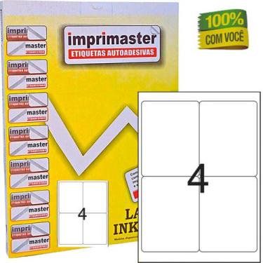 Imagem de Etiqueta Adesiva Imprimaster Carta - 106,36mm X 138,11mm - 4 Etiquetas