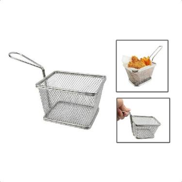 Imagem de Cesta Para Servir Porções Frituras em Aço Inox UnyHome