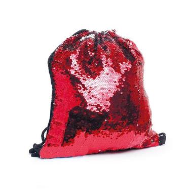 Imagem de Mochila Saco - Paetê Vermelho - Festa Carnaval - 01 UN - Cromus