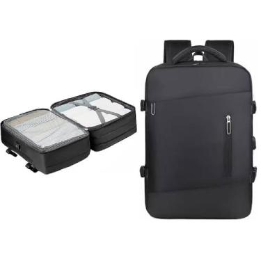 Imagem de Mochila Mala Unissex Com Bolso Expansível Espaço Para Notebook Cabo US
