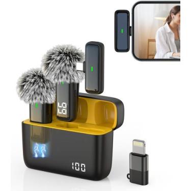 Imagem de Microfone Sem Fio NPTCL para Android e iPhone - com Estojo de Carregam