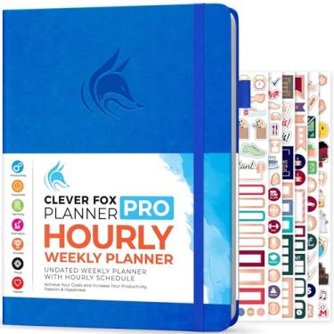 Imagem de Clever Fox Agenda Planner PRO – Planejador de vida semanal e mensal sem data com horários, agenda de compromissos e organizador diário, A4 (azul)