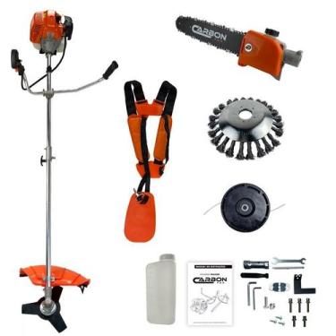 Imagem de Roçadeira Bipartida 52cc 2,5HP Gasolina com Motopoda, Escova de Aço e 