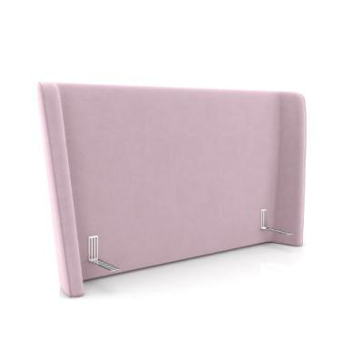 Imagem de Cabeceira Design para Cama Queen Torres Pés em Madeira Veludo Rosê G91