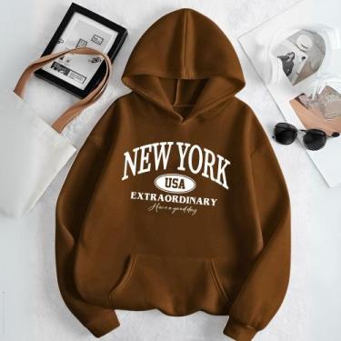 Imagem de Moletom Unissex Blusa de Frio Estamp New York Usa Extraordinary Confor