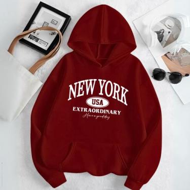 Imagem de Moletom Unissex Blusa de Frio Estamp New York Usa Extraordinary Confor