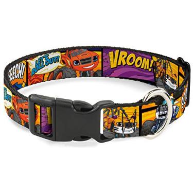 Imagem de Coleira de cachorro clipe de plástico 3 blocos de cena de máquina monstro citações 40,6 a 58 centímetros 3,8 cm de largura