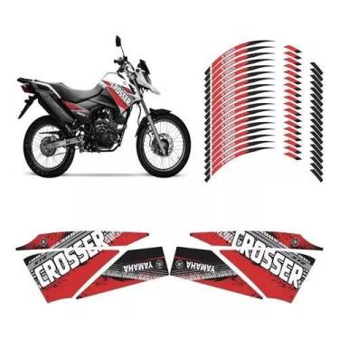 Imagem de Kit Adesivos Carenagem  Friso Yamaha Crosser Xtz 150 Verm - Resitank