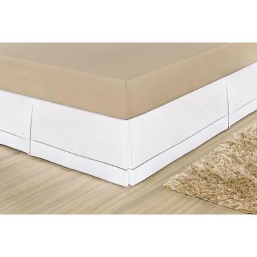 Imagem de Saia Box Cama King Ponto Palito Algodão Percal 200 Fios - Branco - SON