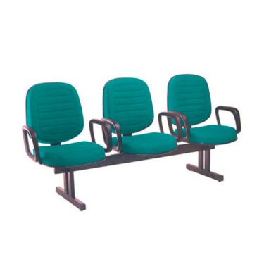 Imagem de Cadeira para Igrejas Evangélicas em Longarina com 03 lugares Linha Blenda Verde