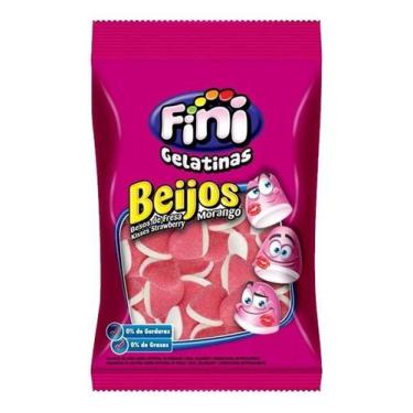 Imagem de Bala Gelatina Beijos 90g - Fini, 1 unidade, Morango e nata