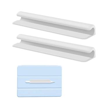 Imagem de eZAKKA 2 porta-lápis de silicone para a maioria das canetas, lápis, adesivo autoadesivo para cadernos, diário, mesas, branco