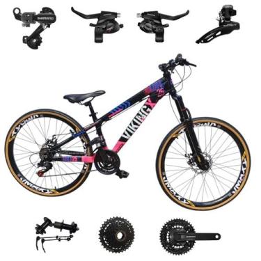Imagem de Bicicleta Vikingx 24v Aro 26 Tuff 25 Aluminio Shimano Mtb Freeride Sus