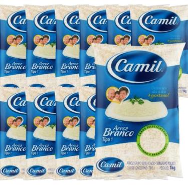 Imagem de Arroz Polido Tipo 1 Camil Pacote 1kg Fardo Com 10 Un.