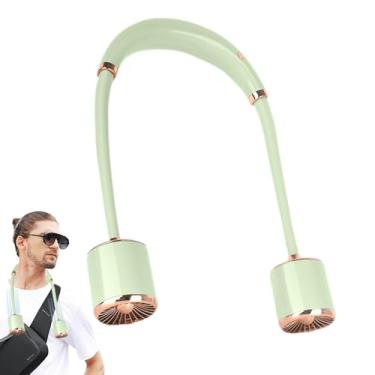 Imagem de yztju Ventilador de pescoço recarregável - Ventilador pessoal portátil vestível, design ergonômico | Ventilador elétrico externo para casa, escola, viagens e carro, solução de resfriamento para as