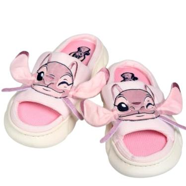 Imagem de Pantufa Chinelo de Quarto Nuvem Stitch & Angel (Rosa, Adulto, Faixa Numérico, M, 36 a 38)