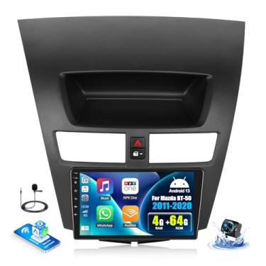 Imagem de SIXWIN 4G + 64G Android 13 estéreo para carro Mazda BT-50 2011-2020 tela sensível ao toque de 9 polegadas com CarPlay Android Auto Bluetooth previsão do tempo 59UI Navegação GPS Wi-Fi Rádio de rede