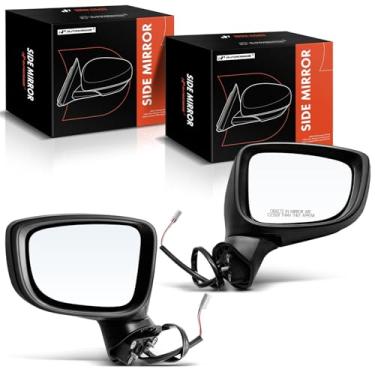 Imagem de A-Premium Par (2) espelhos retrovisores elétricos do lado do motorista e do passageiro - compatível com Mazda 3/3 Sport 2014 2015 2016 - Espelho retrovisor externo externo dobrável manual não aquecido