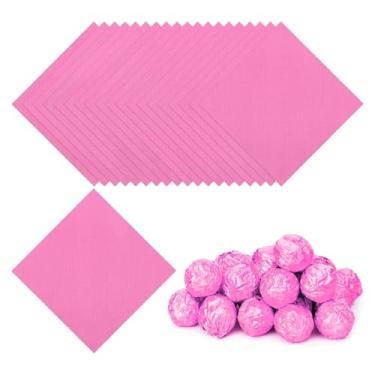 Imagem de PATIKIL 100 peças de papel de embrulho para doces de 10 x 10 cm rosa claro