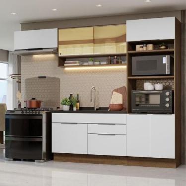 Imagem de Armário De Cozinha Completa 270cm Rustic/branco Stella Madesa 09 Rusti