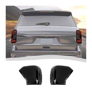 Imagem de SQQP Capa de proteção de lâmpada traseira de luz traseira adequada para Ford Expedition 2022-2024, kit de acessórios externos de moldura de luz traseira, 2 peças (preto movido)