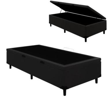 Imagem de Base Box Baú Solteiro 88x188x35 Suede com Pistão a Gás Galego Home, Pr