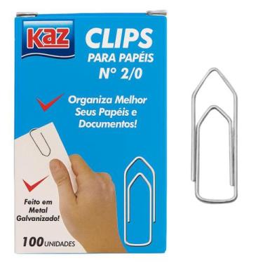 Imagem de Clips Organizador De Papeis Nº2 100 Und Galvanizado - Kaz