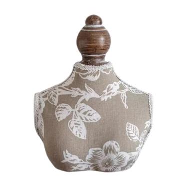 Imagem de Wzmzjy Suporte para Exibição de Joias, Busto de Manequim, Colar Gargantilha, Suporte para Manequim, Organizador para Casa, Família, Amigos, Venda, 18x22cm com Flor