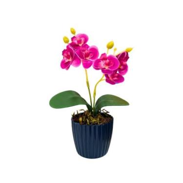 Imagem de Arranjo Mini Orquídeas Diversas Cores Flor Artificial Decoração Vaso D