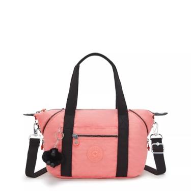 Imagem de Kipling Mini bolsa feminina artística, leve, pequena, bolsa de viagem, Peach Peace, 15.25''L x 7.75''H x 7.25''D, Kipling Mini bolsa feminina artística, leve, pequena, bolsa de viagem