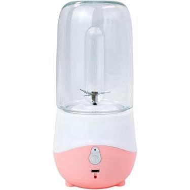 Imagem de Mini Liquidificador Portátil Shake Suco Juice Cup Mixer Elétrico | Cabo USB Bivolt | Sem Fio Recarregável 300ml | Cor ROSA