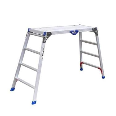 Imagem de CLoxks Plataforma de trabalho de alta elevação, escada de bancada dobrável de alumínio leve, 150 kg máx. (tamanho: A 120 cm)