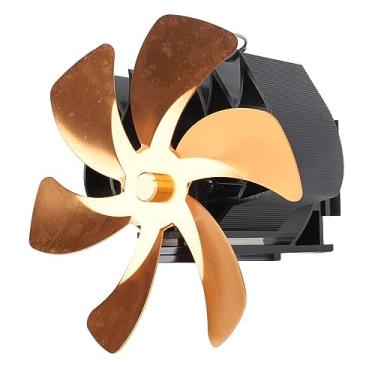 Imagem de Acouto Amaz de Fogão a Lenha Powered de 6 Lâminas Montagem de Parede do Ventilador de Lareira Silenciosa para Circulação Eficiente (Ouro)