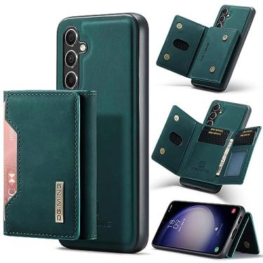 Imagem de DG.MING Capa carteira de couro magnética destacável 2 em 1 para Samsung Galaxy A55 5G, 8 compartimentos para cartão, recurso de suporte, TPU à prova de choque e capa de telefone de couro premium
