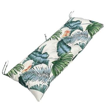 Imagem de TESICA Almofada de banco impressa à prova d'água para uso externo, almofada de balanço para móveis de pátio, almofada de assento de substituição com tufos antiderrapantes para banco de espreguiçadeira