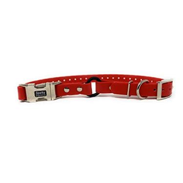 Imagem de Sparky Pet Co 1 polegada de Biothane Bungee Double Buckle E Collar Receiver Alça de Reposição 1" X 30" (Vermelho)