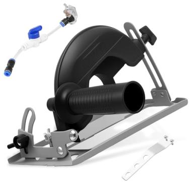 Imagem de Suporte de esmerilhadeira angular 45° base de ranhura ajustável para máquina de corte 0-40 mm profundidade de corte suporte de precisão para tipo 100 125 (preto)