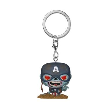 Imagem de Funko Pop! Chaveiro: Marvel Zombies - Zumbi Capitão América - Chaveiro Novidade - Minifigura Colecionável - Enchimento de Meias - Ideia de Presente - Mercadoria Oficial - Fãs de Quadrinhos - Decoração