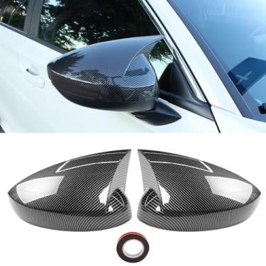 Imagem de Moonlinks Compatível com Honda Civic Side Ox Horn 2022 2023 2024 2025 2026 Sobreposição de capa de espelho retrovisor de fibra de carbono LH e RH Acabamento da tampa do espelho retrovisor externo para