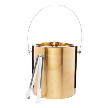 Imagem de Balde De Gelo Wolff Old Fashioned Dourado De Aço Inox - ROJEMAC IMPORT