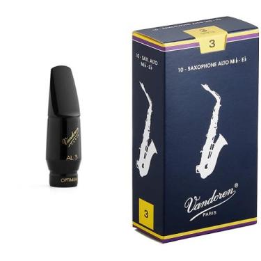 Imagem de Boquilha para sax alto Vandoren SM711 AL3 Optimum + Reeds 3