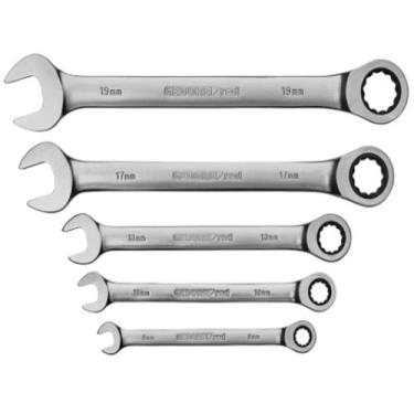 Imagem de Jogo de Chave Combinada com Catraca 8 - 19 mm com 5 Peças - GEDORE RED