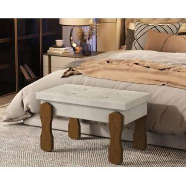 Imagem de Puff, Recamier Captone Madri Pés de Madeira 0,80 Cor Bege - Comprar Mo