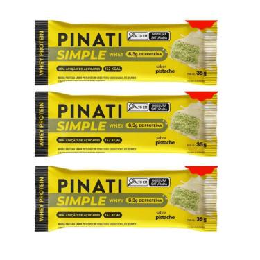 Imagem de Kit 3 Barra Simple Whey Protein 10G Pistache Pinati