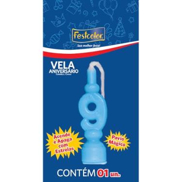Imagem de Vela de Aniversário Número 9 Azul, Festcolor