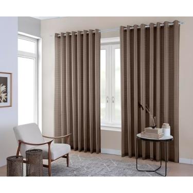 Imagem de Cortina Beatriz Blackout com Voil Xadrez 1,80m x 2,80m, Forro em PVC que Bloqueia 100% da Luz e Raios UV, Protege Móveis e Piso, Design Elegante e Sofisticado, Pronta para Instalar – MC Cortinas