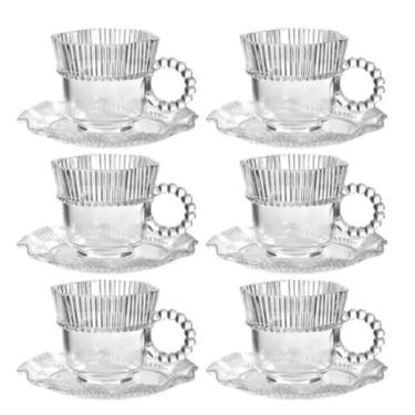 Imagem de Conjunto de Xícaras e Pires Lynx de Vidro 100ml com 12 Peças